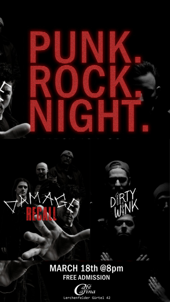 Punk Rock Night:: Damage Recall //  Dirty Winks